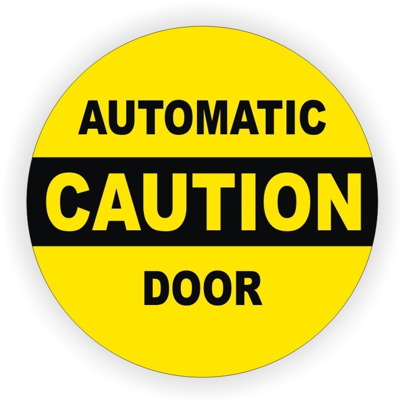 2x Caution AUTOMATIC DOOR Vinyl Glass Door Decals Stickers Labels Entry Safety