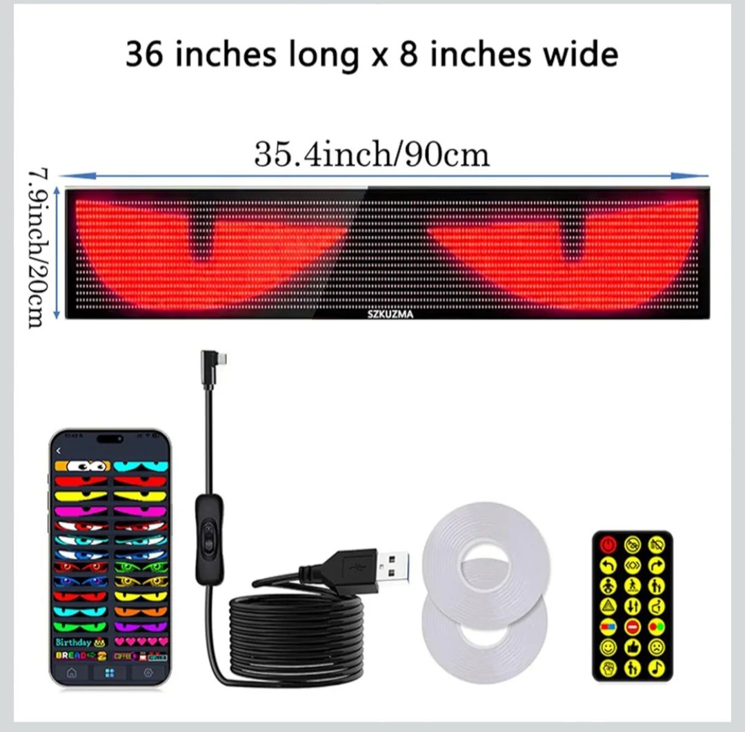 Programmable LED Sign Flexible Matrix Panel (36″ x 8″ – XL/Business Sign)
