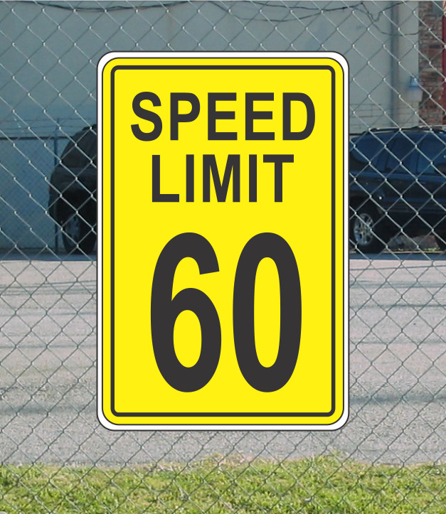Yellow Speed Limit 60 Metal Sign for Street Road Highway Parking Lot 12″x18″ mph