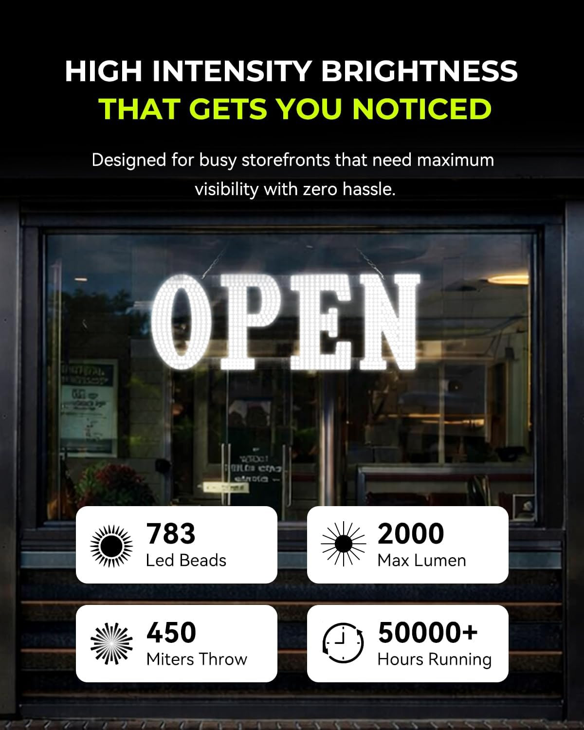 40″X14″ Open Sign, Extra Bright Jumbo Led Open Signs for Business with High