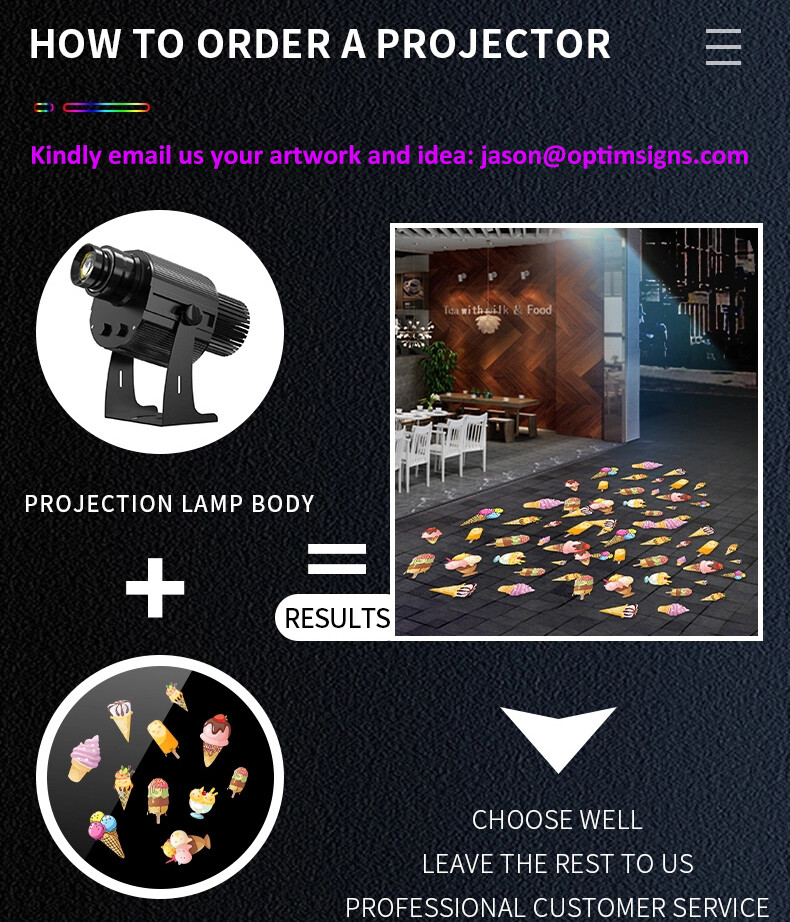 15W-600W Custom Dynamic Effect Projection Lights Waterproof LED Gobo Projector