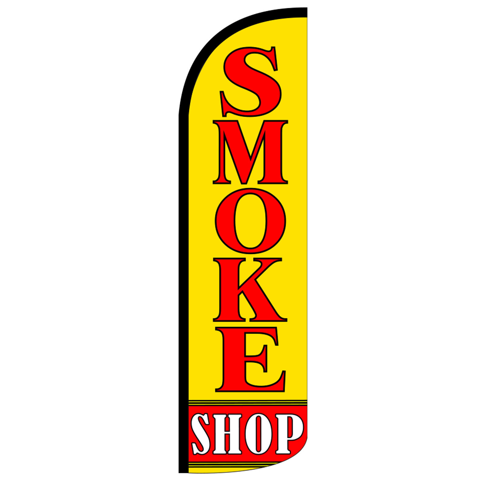 Smoke Shop Red Windless Advertising Sign Feather Flag Only Banner 30% Wider