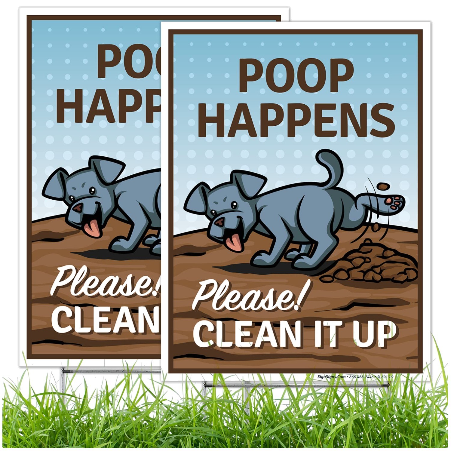 Corrugated Plastic Pet Reminder Sign, 2 Pack