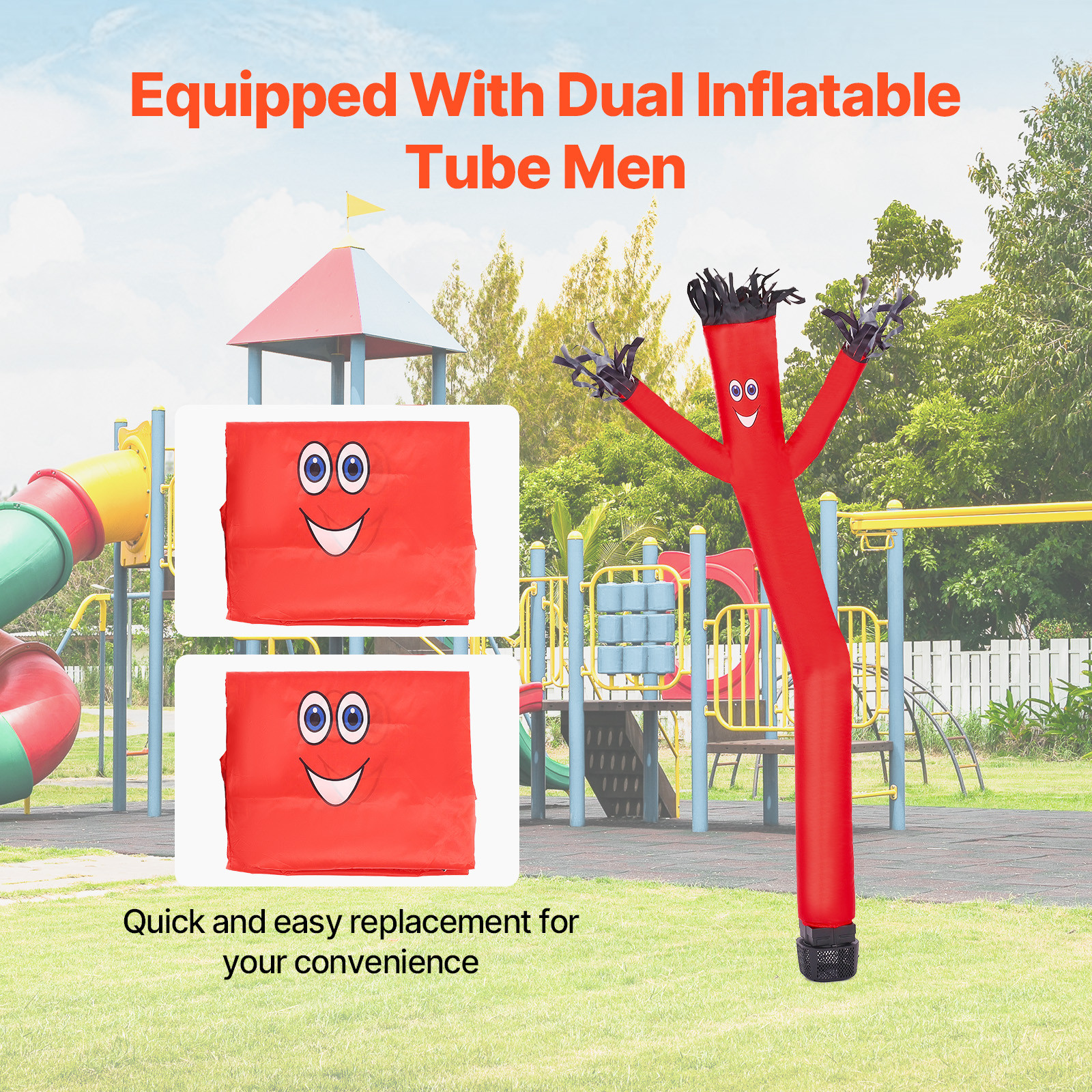 VEVOR 6 ft Wacky Waving Inflatable Tube Man with 1/15 HP Blower Fan