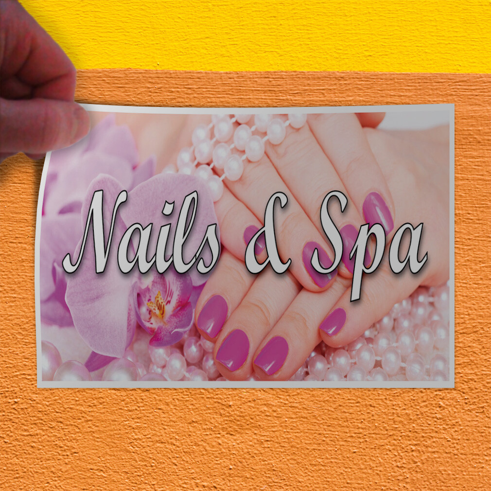 Decal Stickers Nails& Spa Business B Vinyl Store Sign Label Business