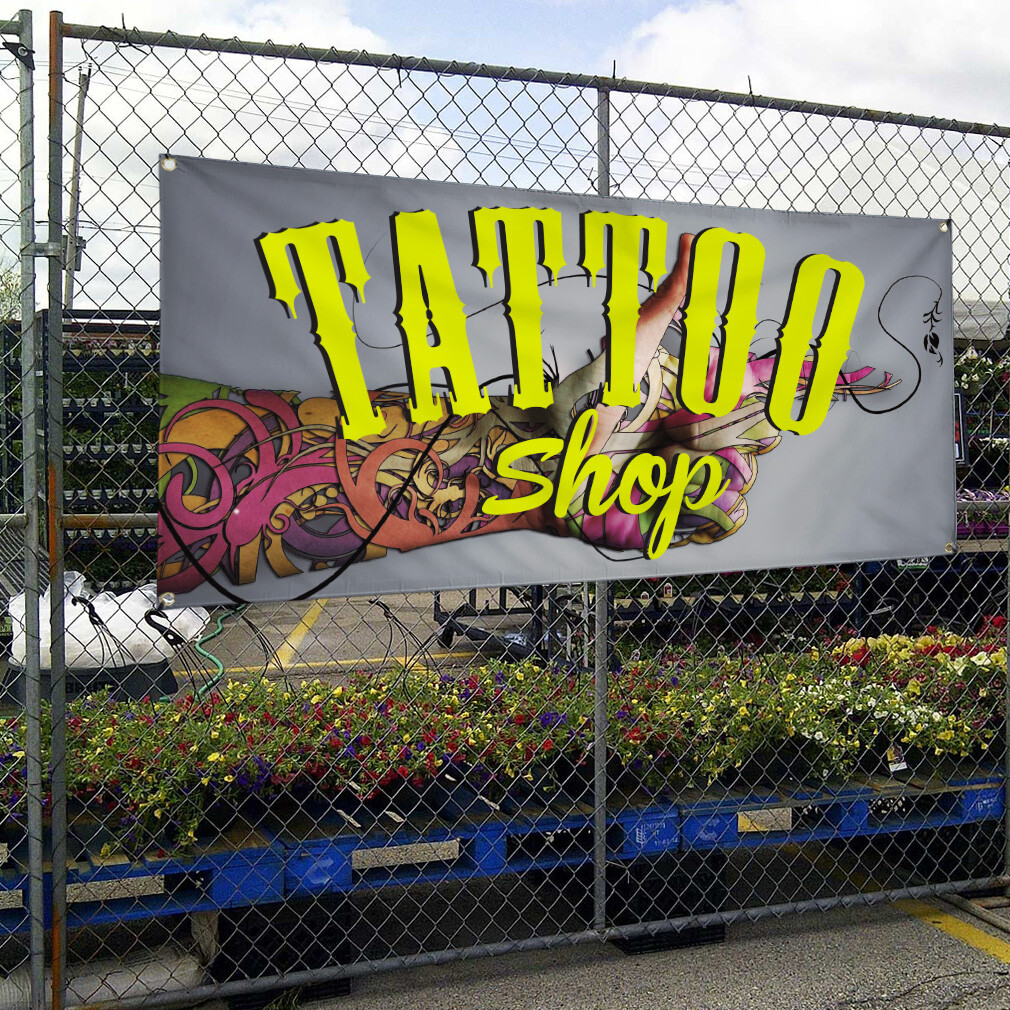 Vinyl Banner Multiple Sizes Tattoo Shop Business B Business Tattoos Outdoor