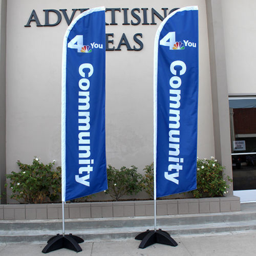 15′ Full Color Custom Tall Swooper Advertising Flag Feather Banner Digital Print