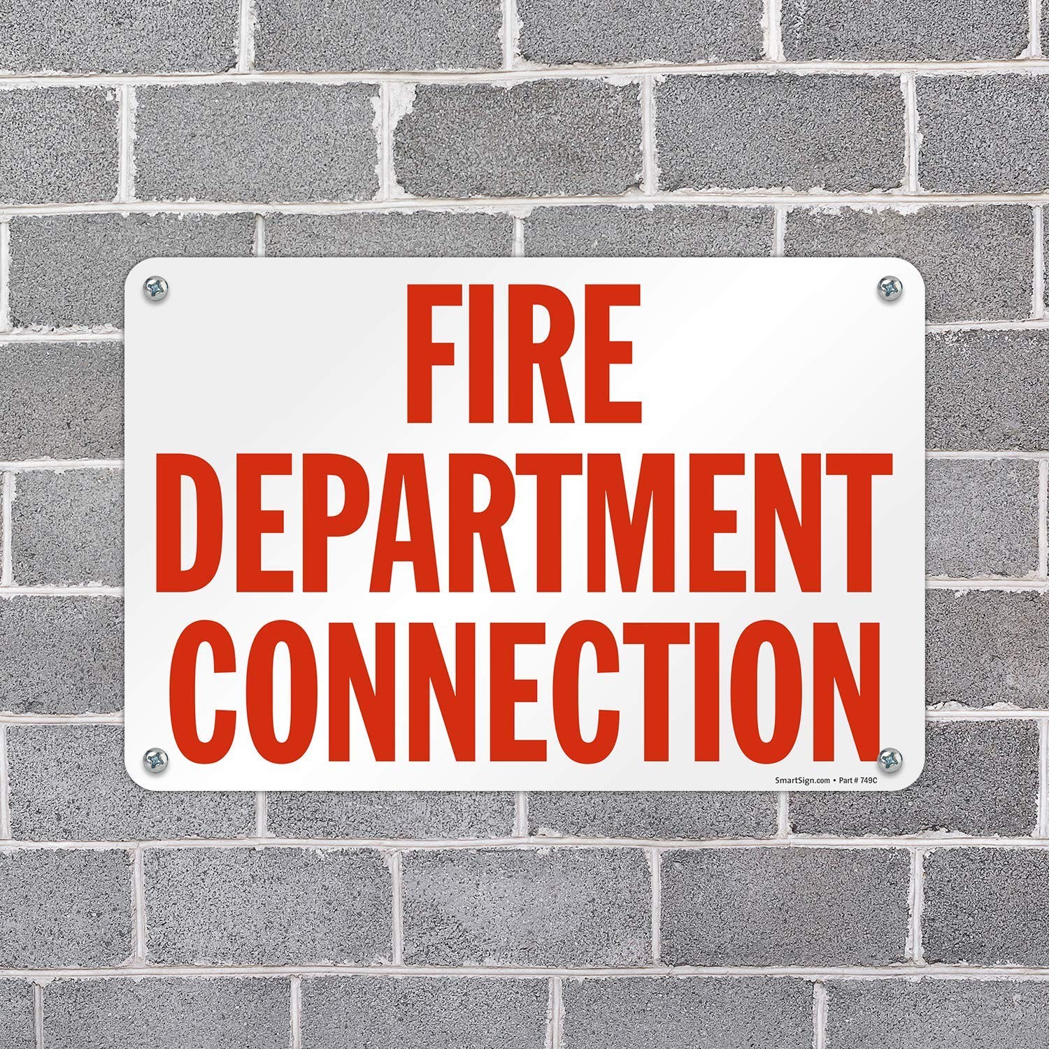 12 x 18 inch “Fire Department Connection” Metal Sign Screen Printed 63 mil La…