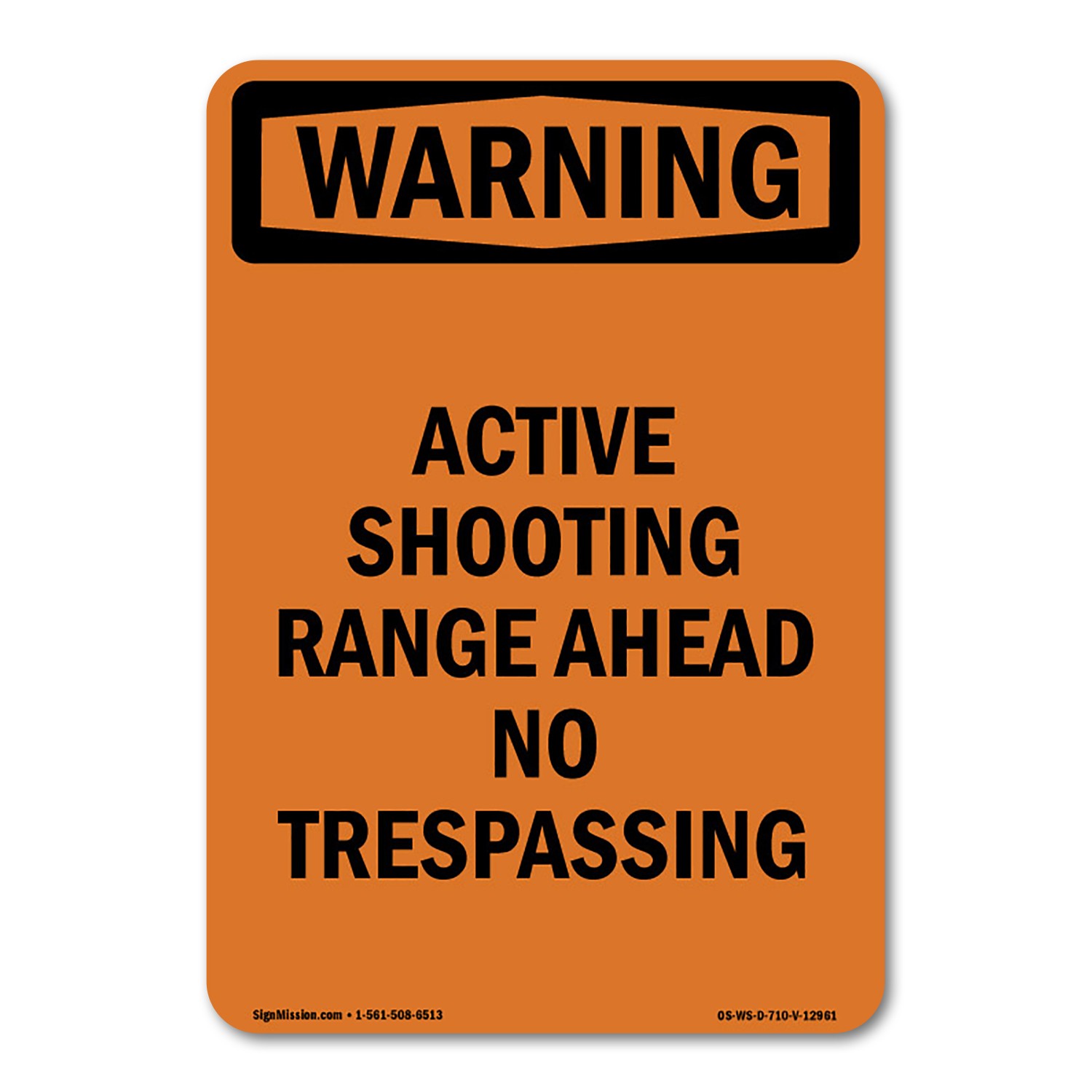 Active Shooting Range Ahead No ANSI Warning Sign Metal Plastic Decal