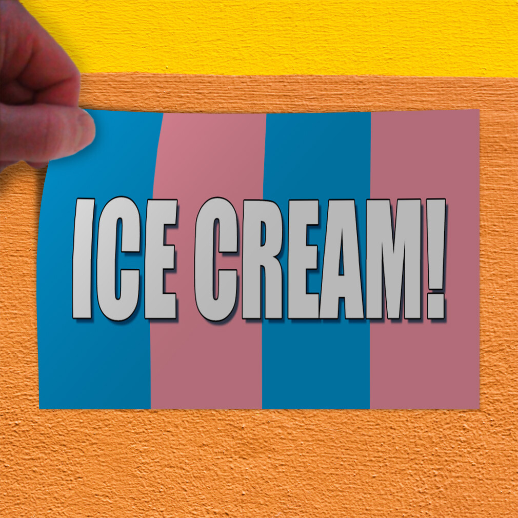 Decal Stickers Ice Cream! Food Fair Promotion Business Vinyl Store Sign Label