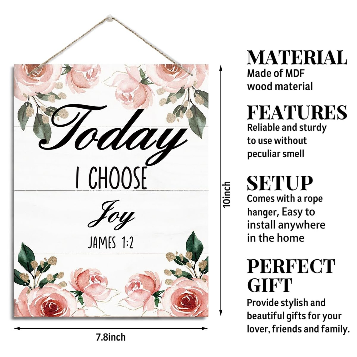 Christian Decor, Rustic Hanging Wood Plaque Sign, Farmhouse Wood Sign, Inspir…