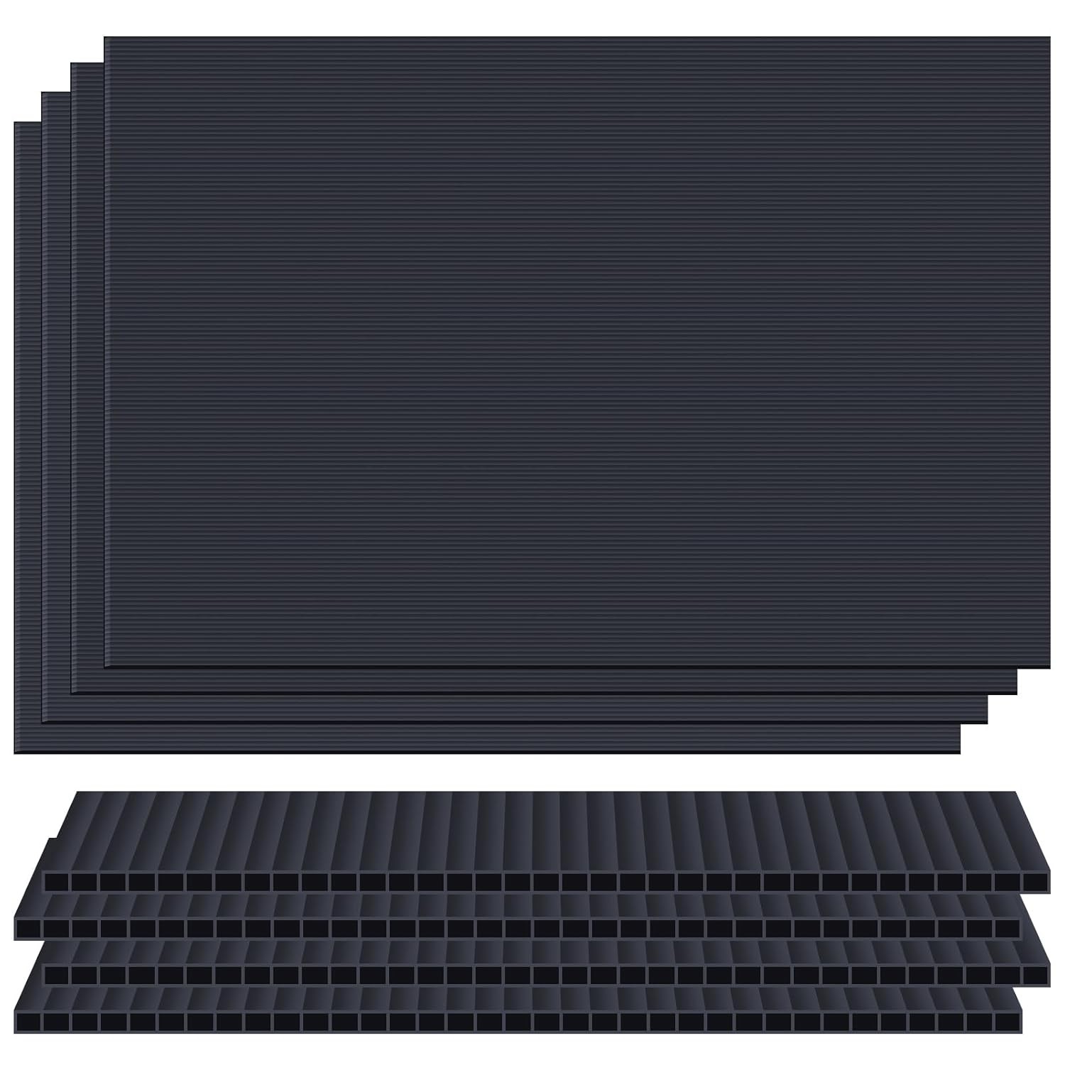 4 Pack 24″ x 36″ Black Corrugated Plastic Sheets, Thick Blank Poster Boards, Dou