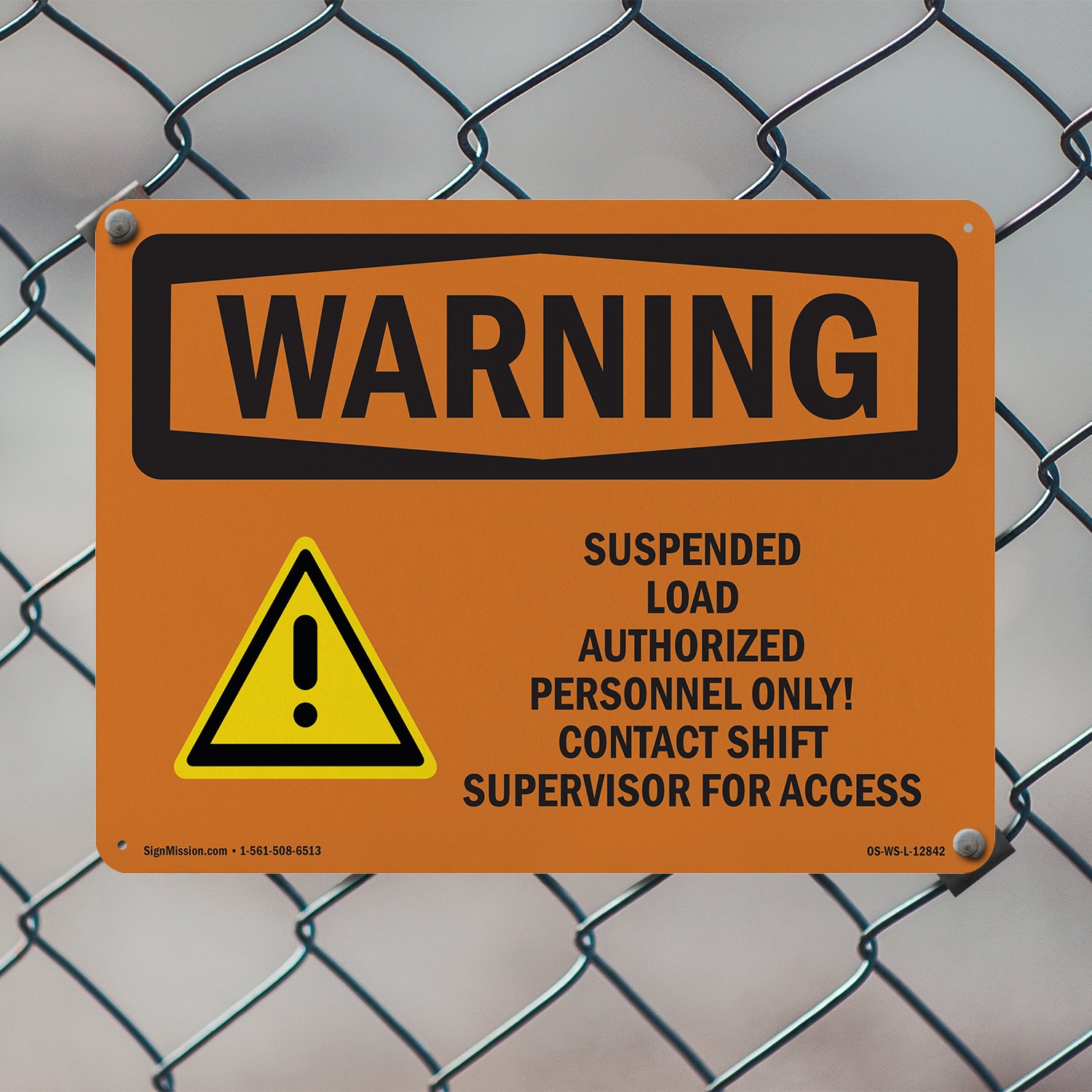 Suspended Load Authorized Personnel Only OSHA WARNING Sign, Decal 5 or 10 Pack