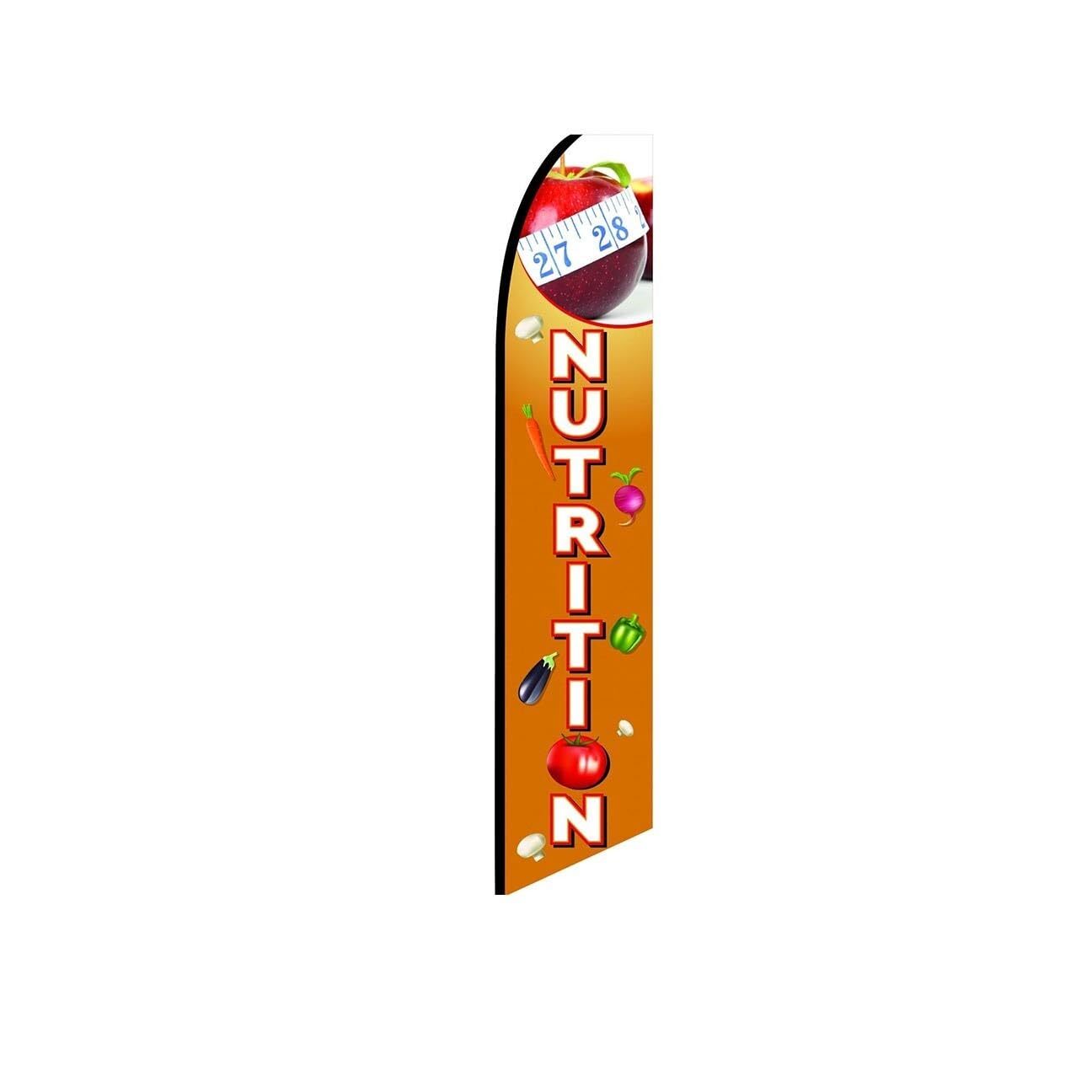 Nutrition Orange Swooper Flutter Feather Flag | 3ft W x 11.5ft Tall