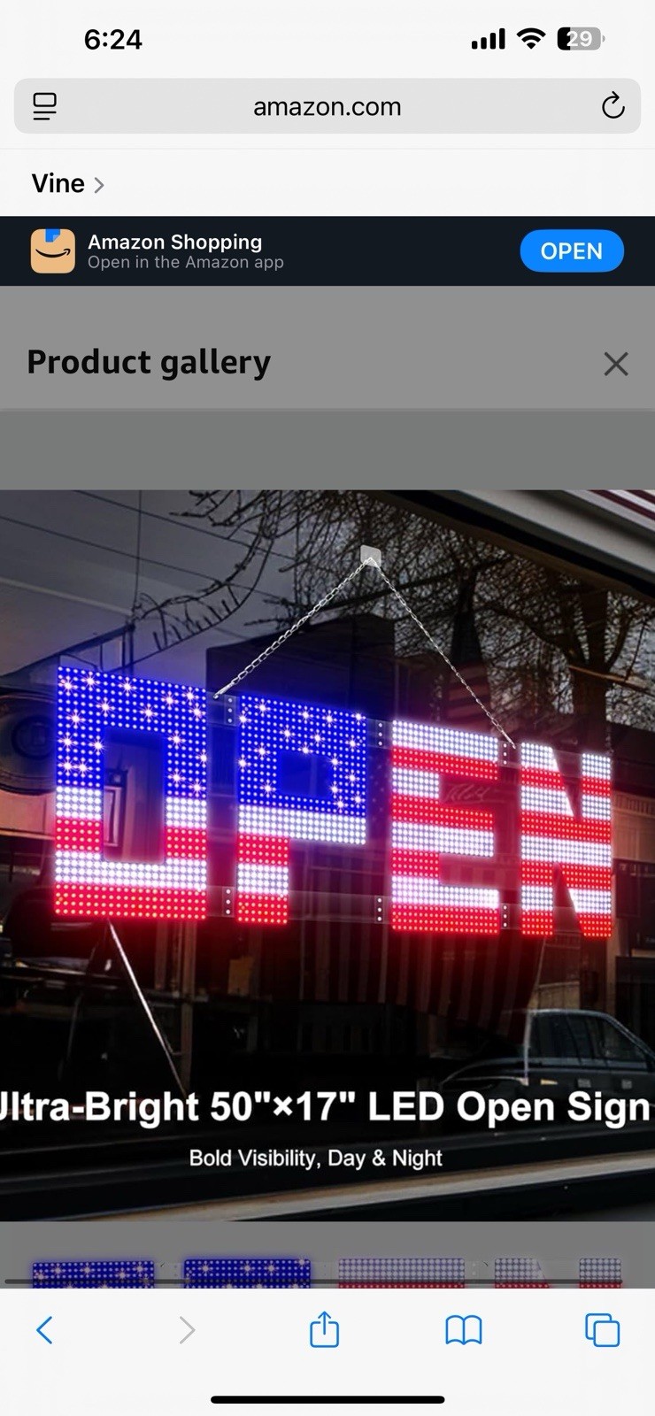 50″x17″ Large LED Open Sign with Remote and Bluetooth App, Super Bright