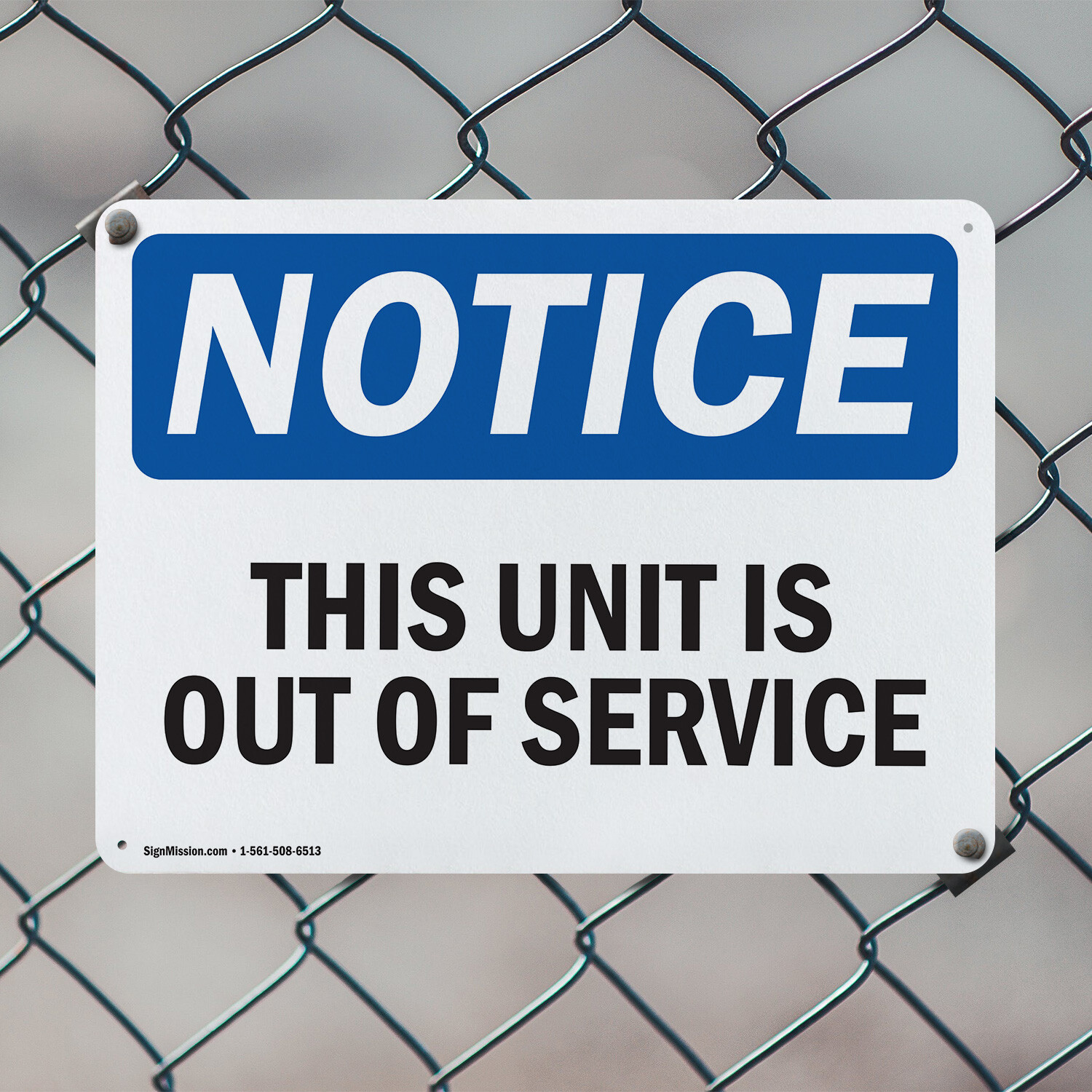 (2 Pack) This Unit Is Out Of Service OSHA Notice Sign Decal Metal Plastic