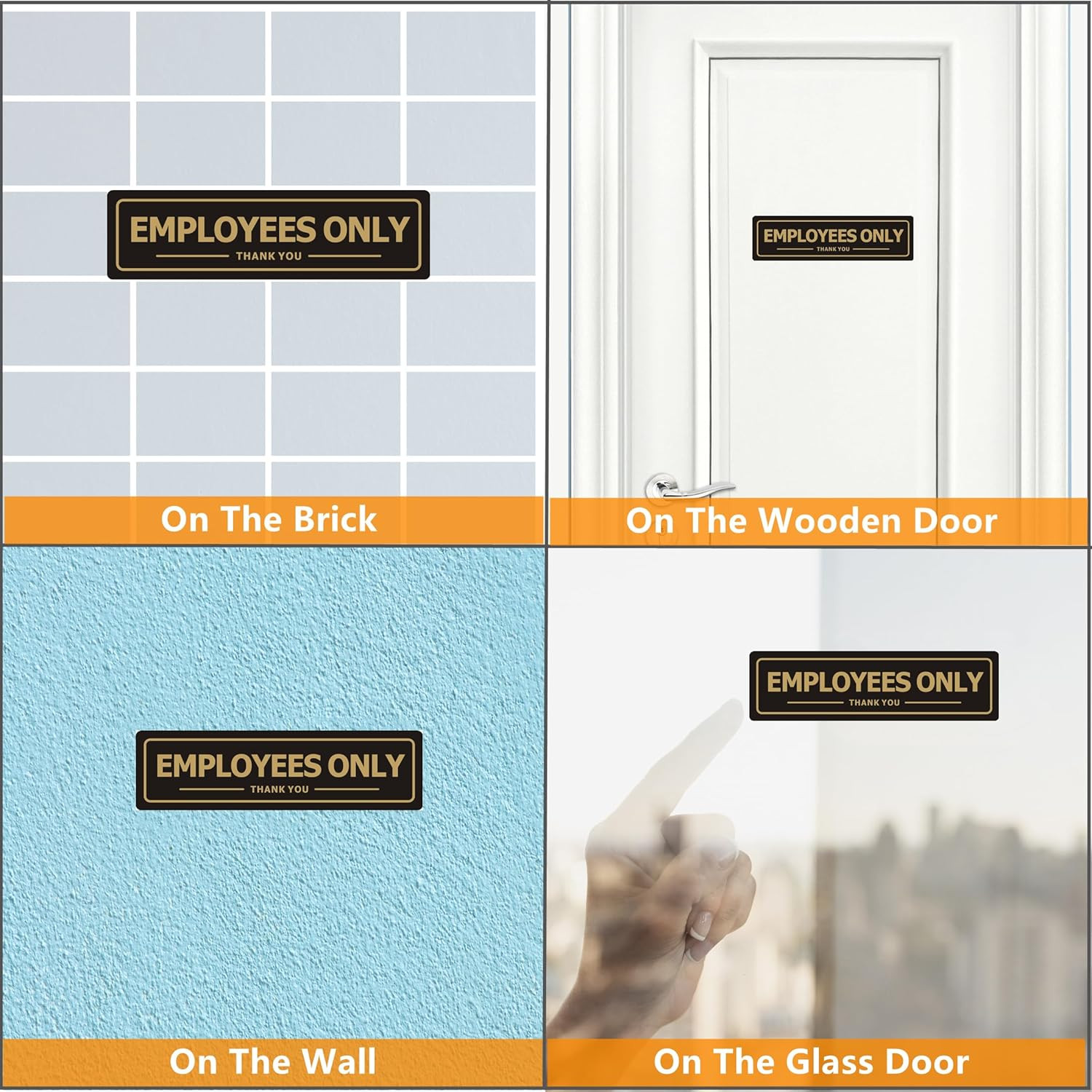 Employees Only Sign – 2 Pack Office Door Signs for Business Store Wall – Aluminu