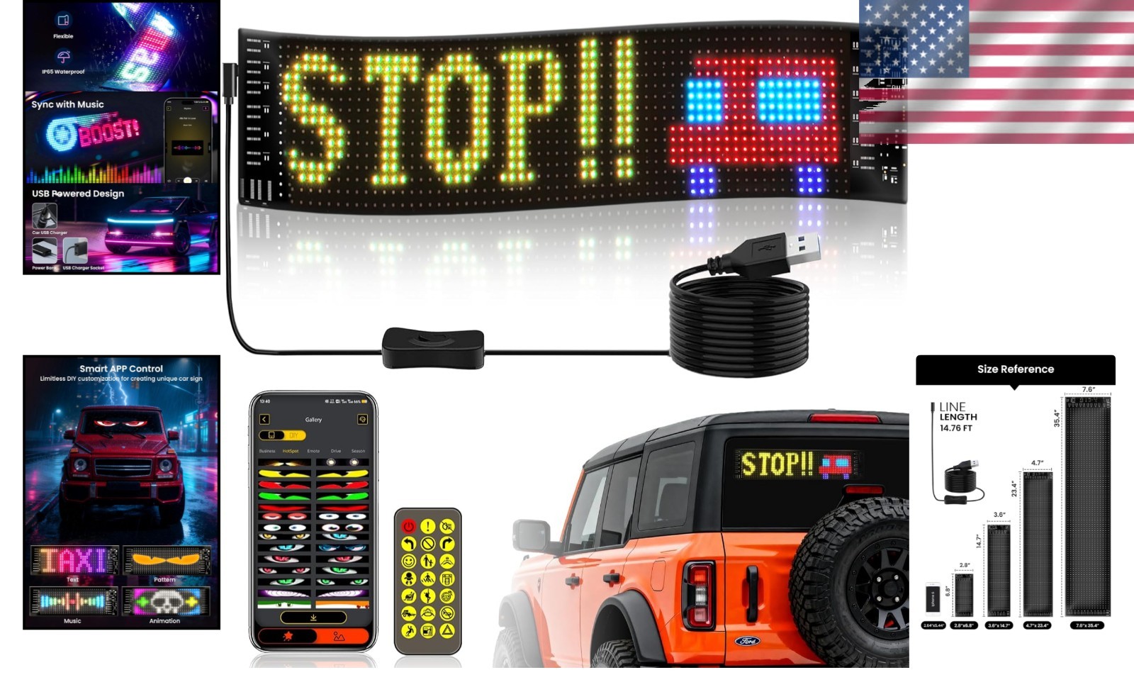 Vibrant Multi-Color LED Matrix Display for Bar & Store | APP & Remote Controlled