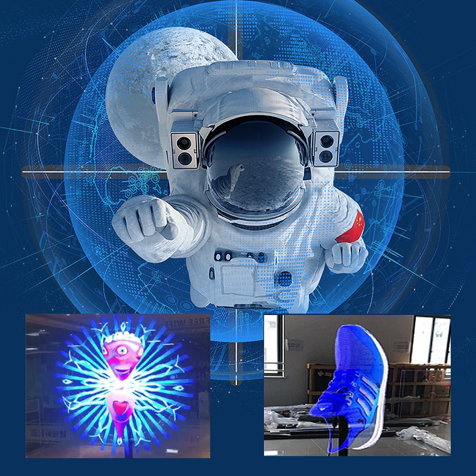 25.2in 3D Hologram Fan 768 LED 1024x768P Resolution WiFi APP & 8GB Memory