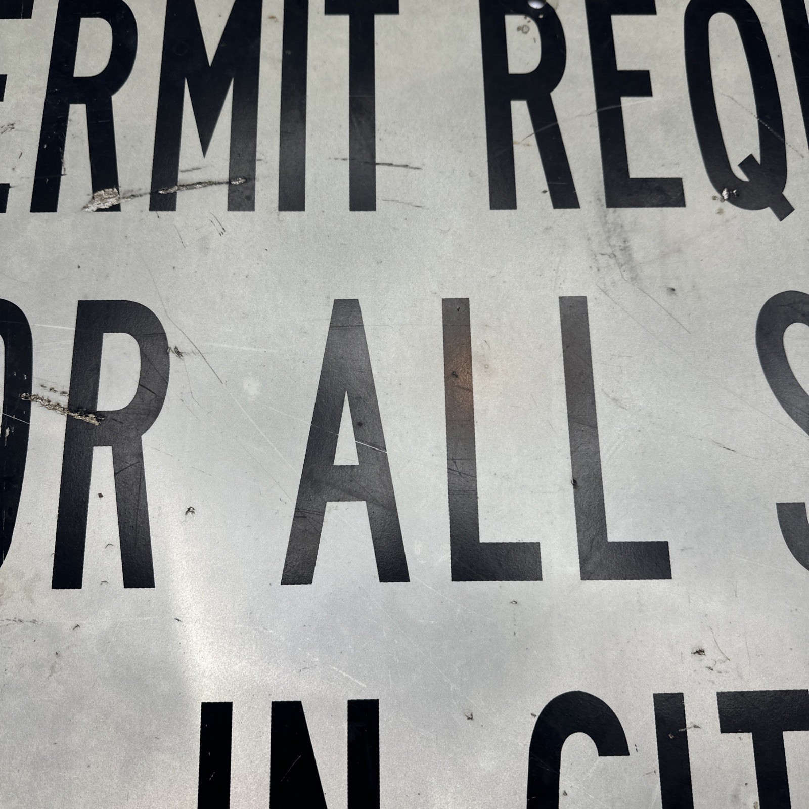 Permit Required For All Signs In City Aluminum Sign 24×30