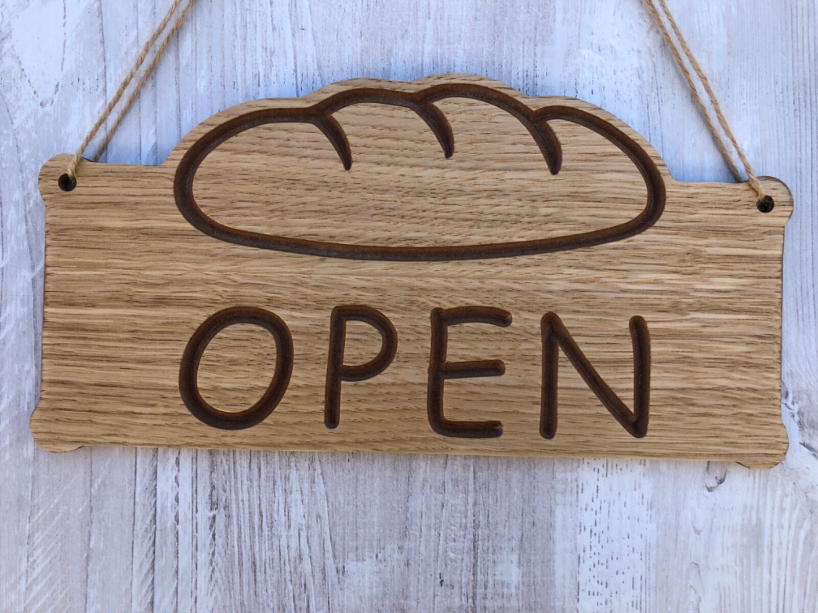 Open Closed double sided sign for bakeries, bread shops, grocery stores