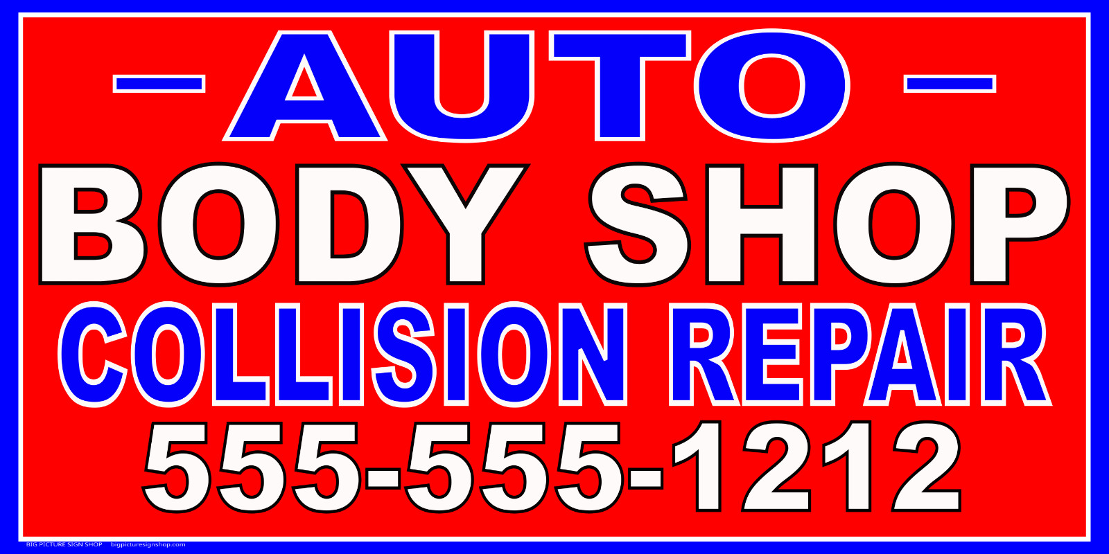 AUTO BODY SHOP COLLISION REPAIR -HUGE Banners-3 Choices Red Wht Yel-41 Sizes-USA