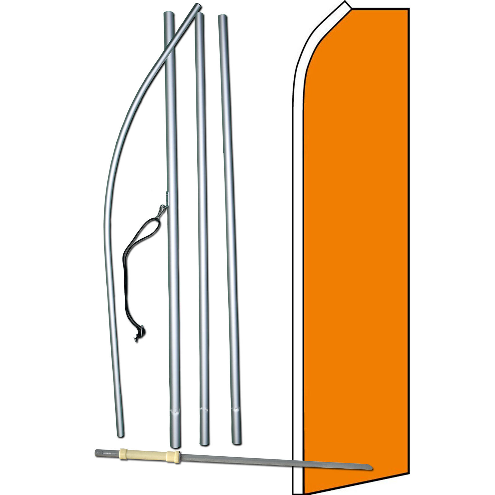Solid Orange Swooper Flag Kit