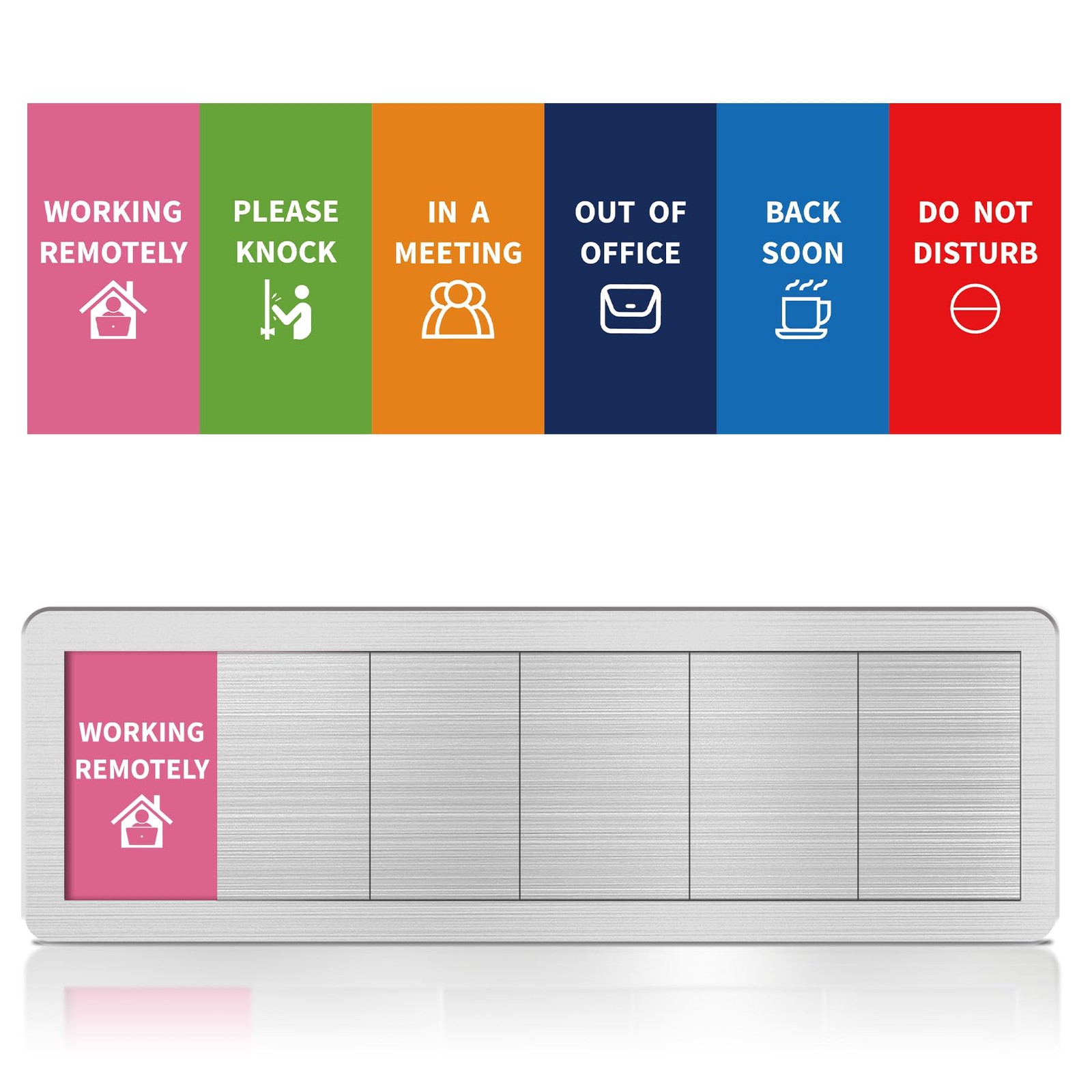 Office Door Signs 6 Options Do Not Disturb, Please Knock, In A Meeting, Out O…