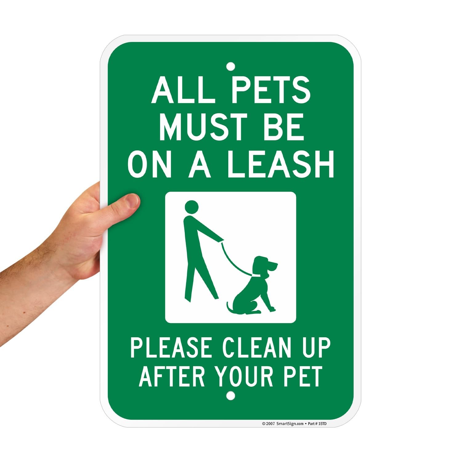 12×18 inch All Pets Must be on a Leash Sign Aluminum for Parks Property
