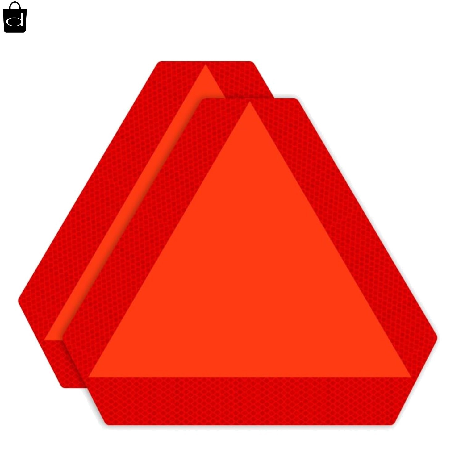 T R Metal Slow Moving Vehicle Sign 14 in x 16 in 2‑Pack Reflective
