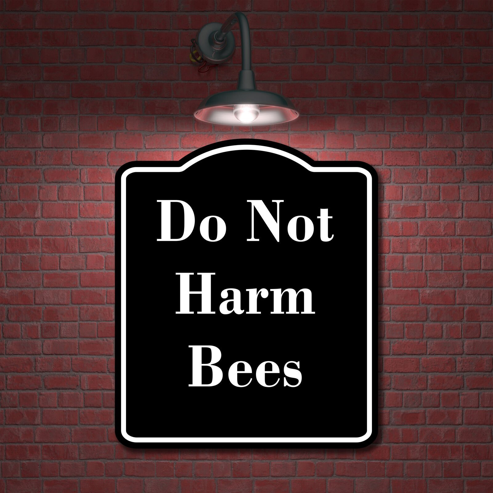 Do Not Harm Bees BLACK Aluminum Composite Sign