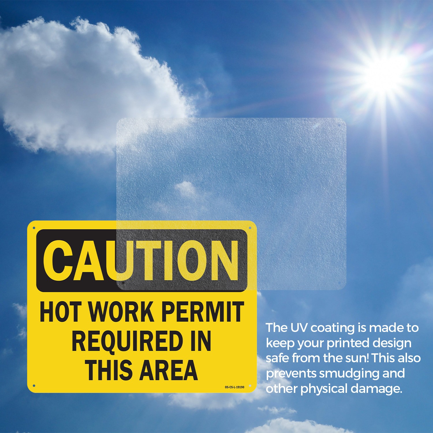 Hot Work Permit Required In This Area OSHA Caution Sign Or Decal – 5 or 10 Pack