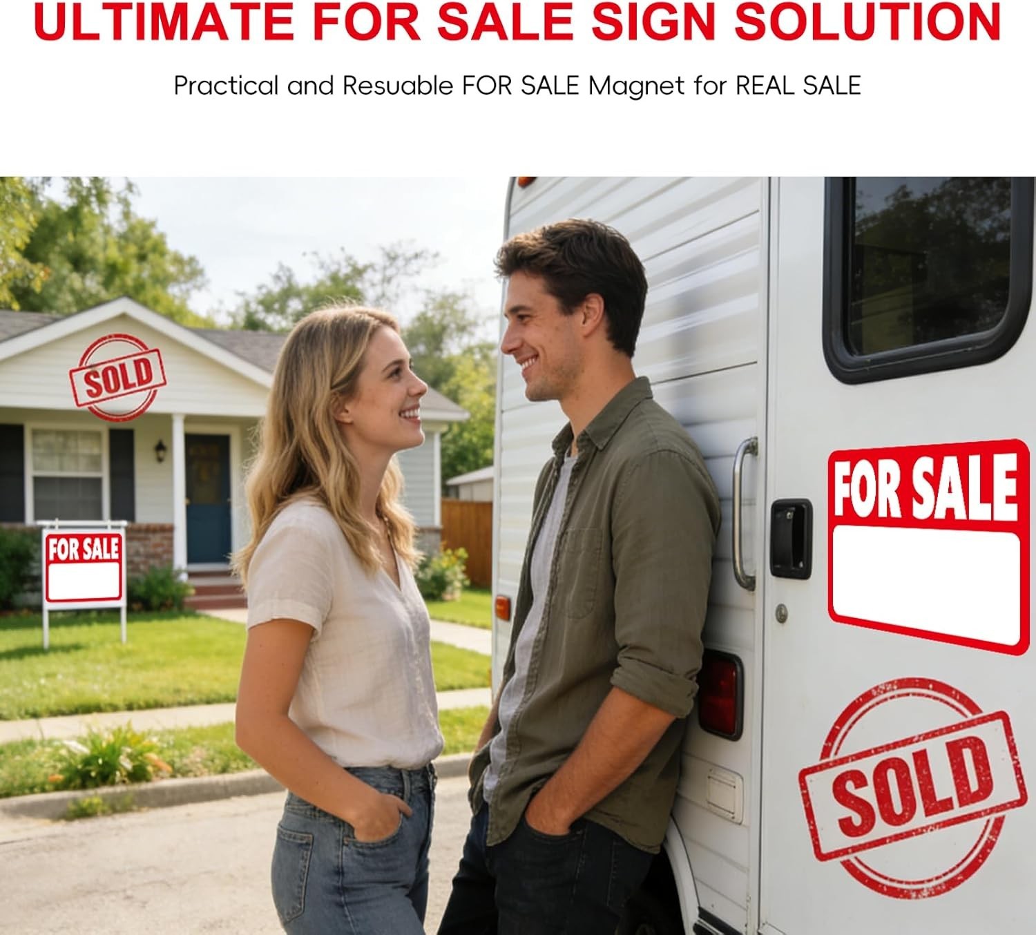 2 Pcs Magnetic for SALE Signs for Vehicles, for SALE Sign Car, Magnet Signs for