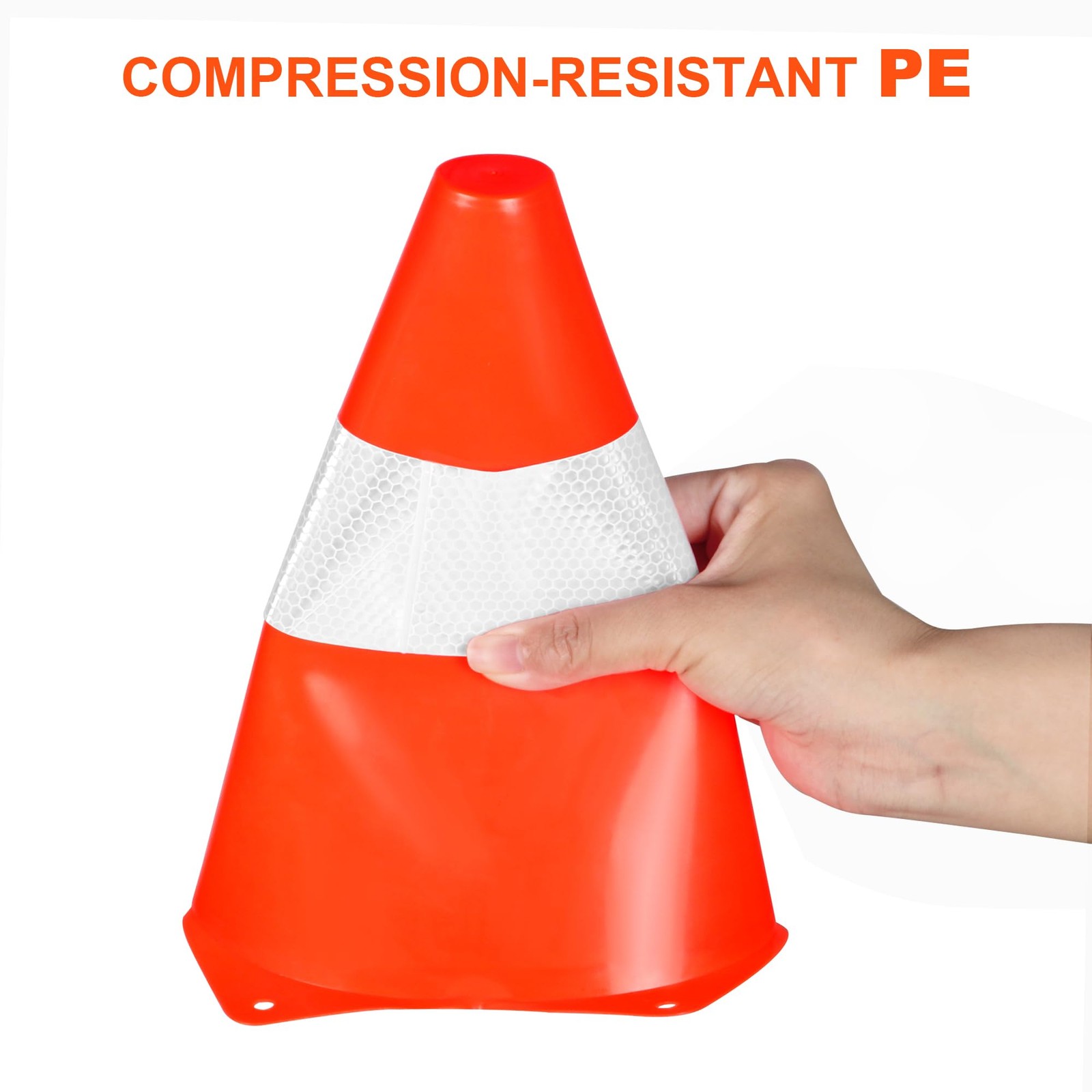 9 inch Traffic Safety Cones with Reflective Collars, [4 Pack] 9in, Orange