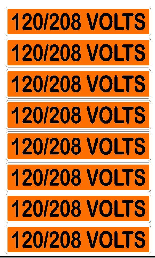 Conduit Line Marker Orange Black 110 115 120 208 220 240 480 Volt 3Phase Sticker