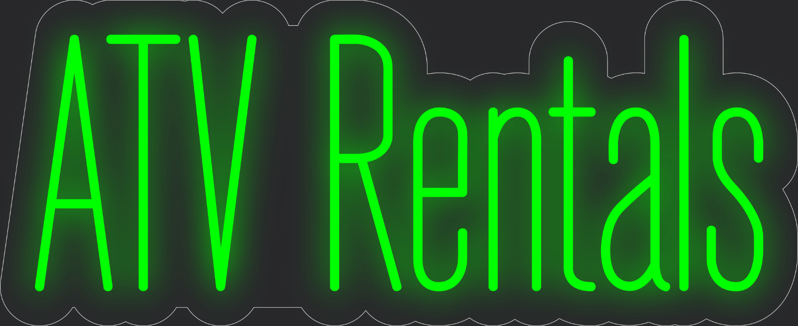 ATV rentals Neon LED Sign Business Wall Decor Lighted Store Sign 24 x 10 in.