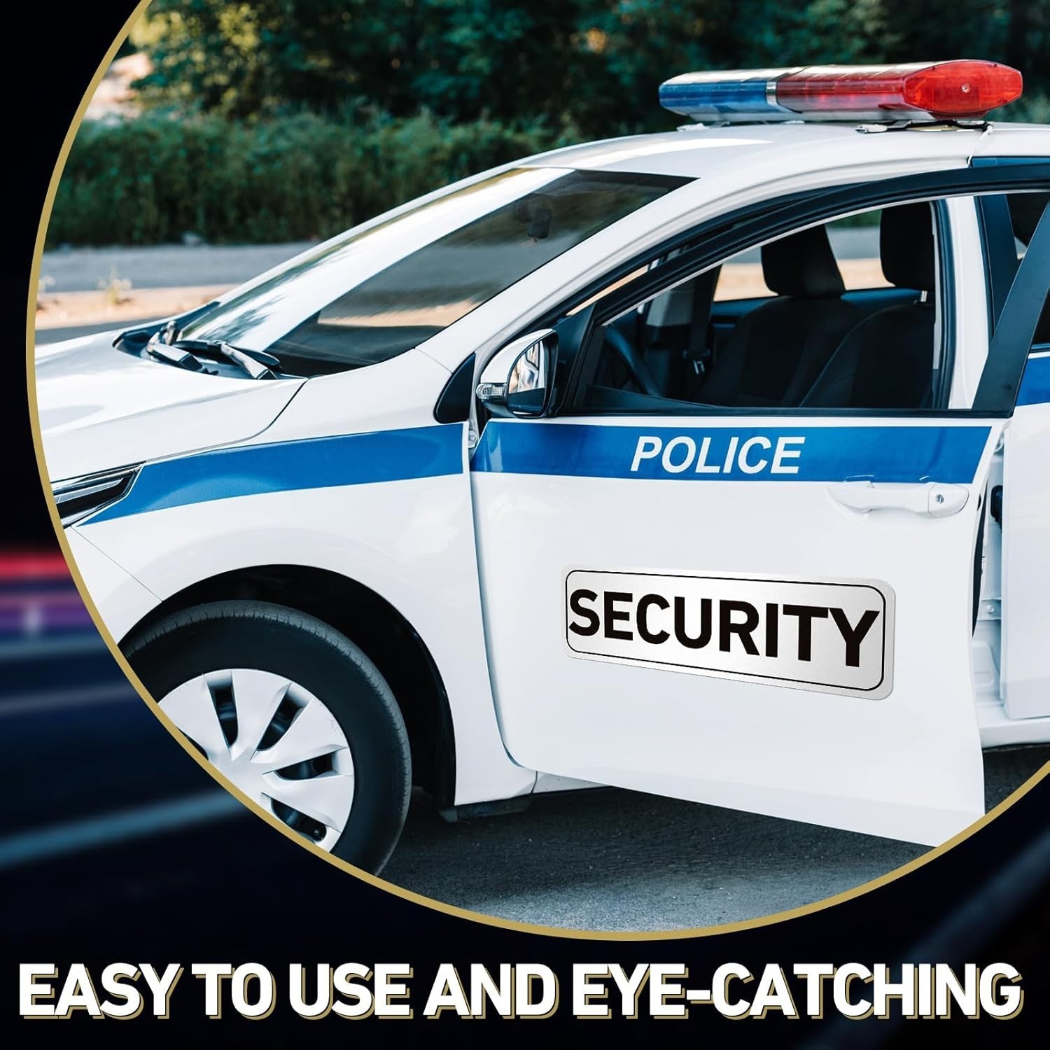 Security Car Magnet Signs 4 Pack Waterproof Reflective Heavy Duty Decals