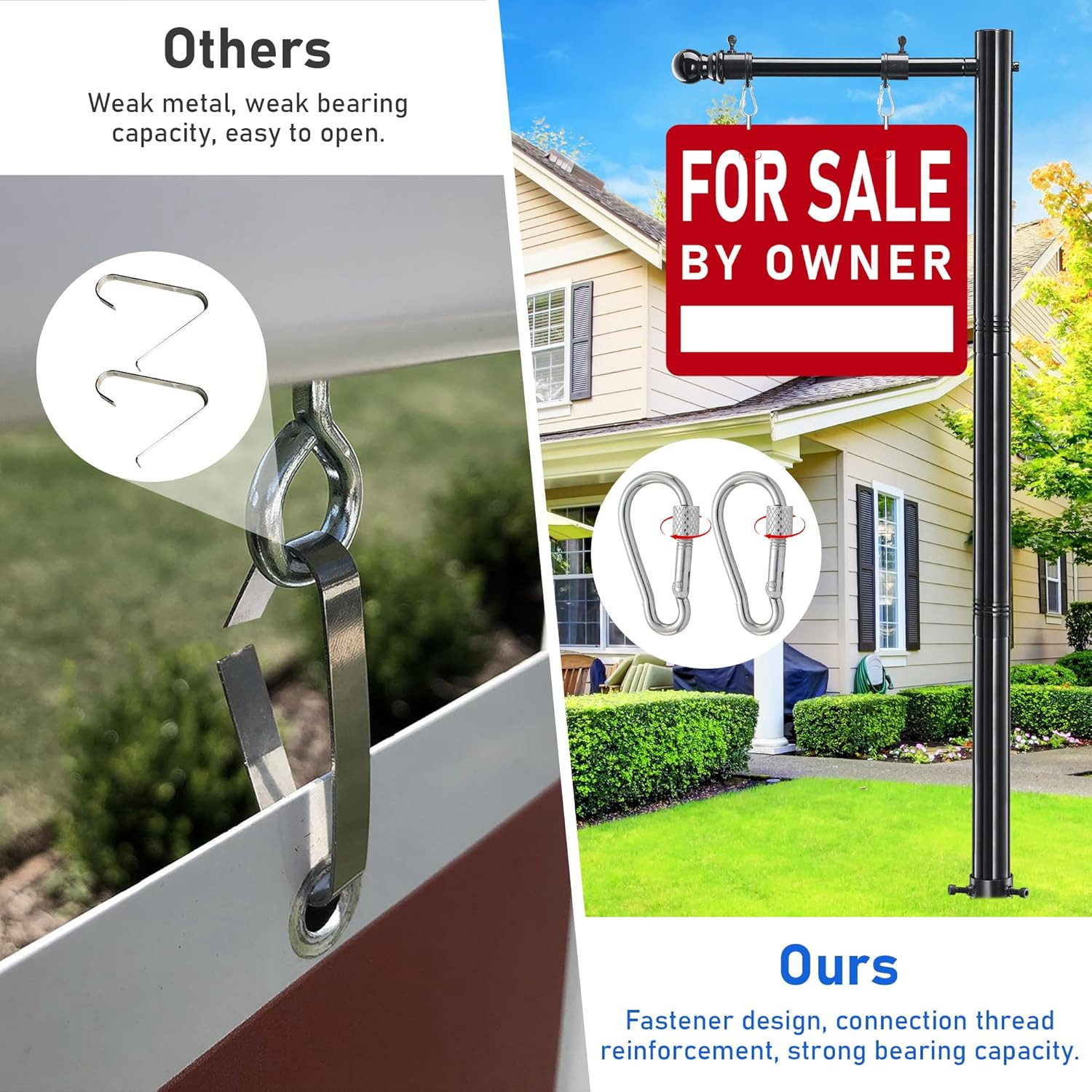 Real Estate Sign Post, Open House Signs for Real Estate, 100 inch Realtor Yard S