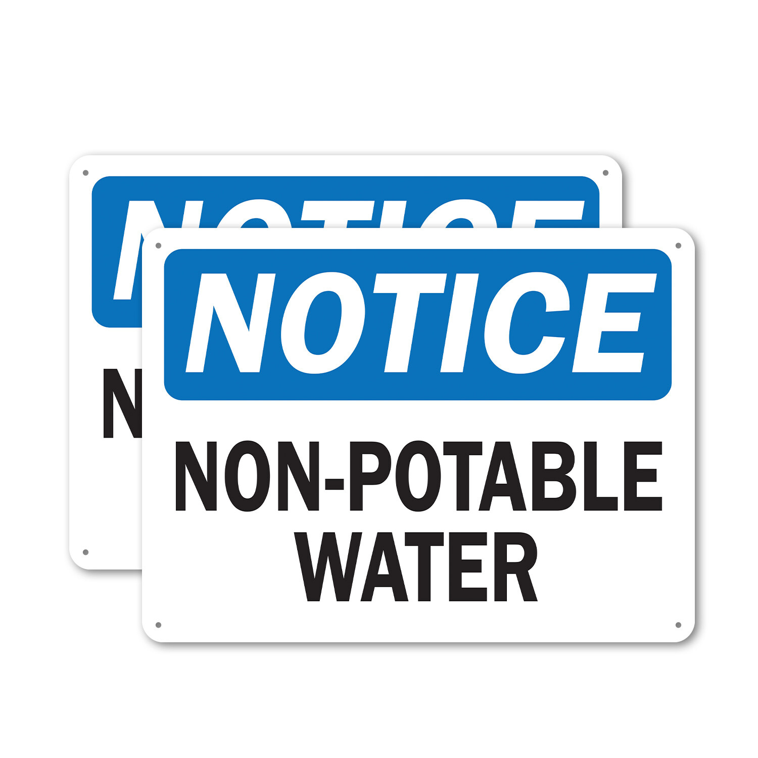 (2 Pack) OSHA Notice Decal – Non-Potable Water OSHA Notice Sign Decal Metal