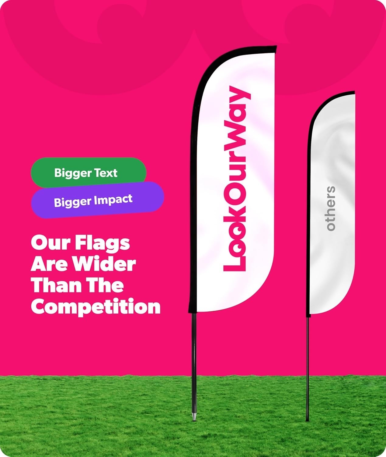 Feather Flag Pole Kit – 6 Feet Tall Advertising Flag Banner with Fiberglass Pole
