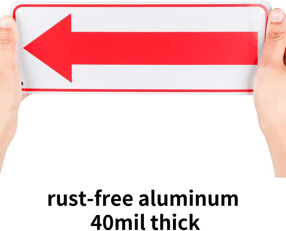 4-Pack Arrow Sign,For Indoor or Outdoor Use，10″X 3.5″ .04″ Aluminum Reflective S