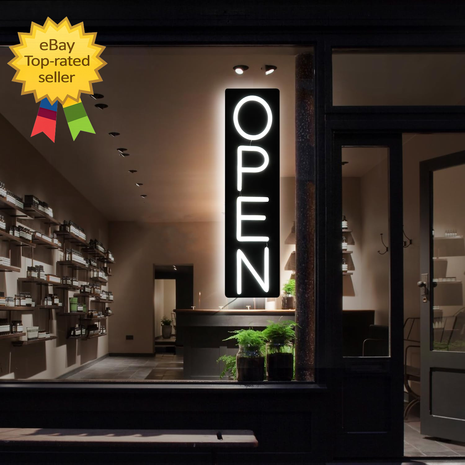 LED Open Sign 16 Inch Ultra Bright Neon Light 12V Business Store Window Display