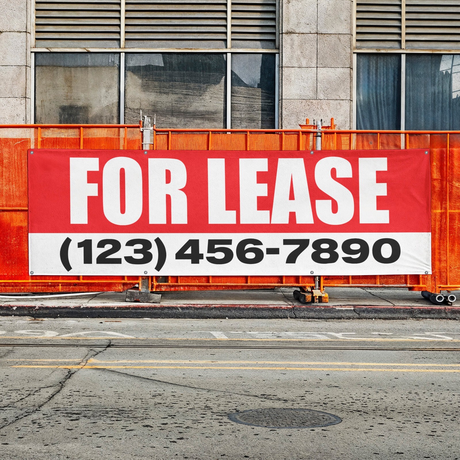 FOR LEASE retail business advertising store front custom vinyl banner sign flag