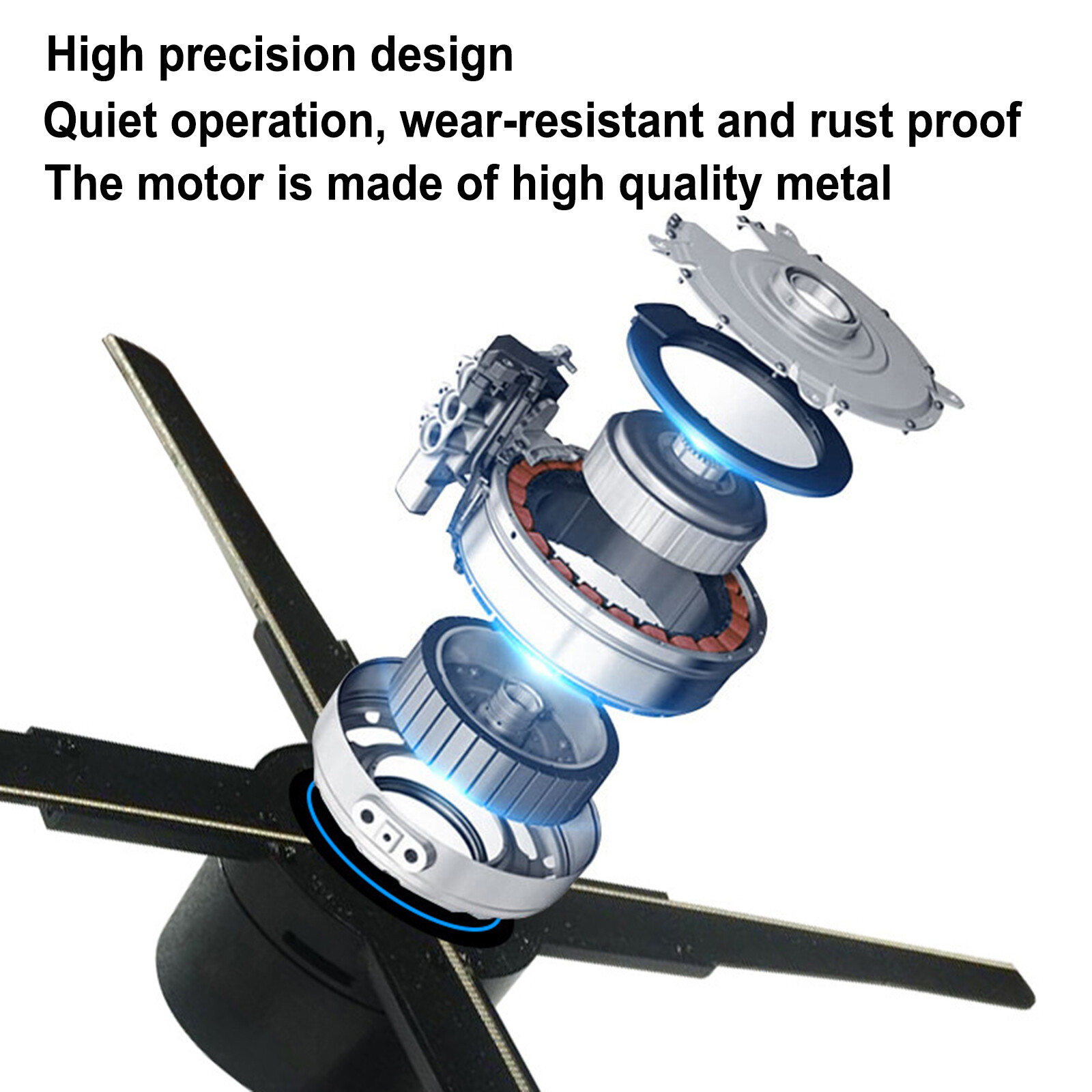 LED WIFI 3D Holographic Projector Display Fan Hologram Player Lamp Advertising