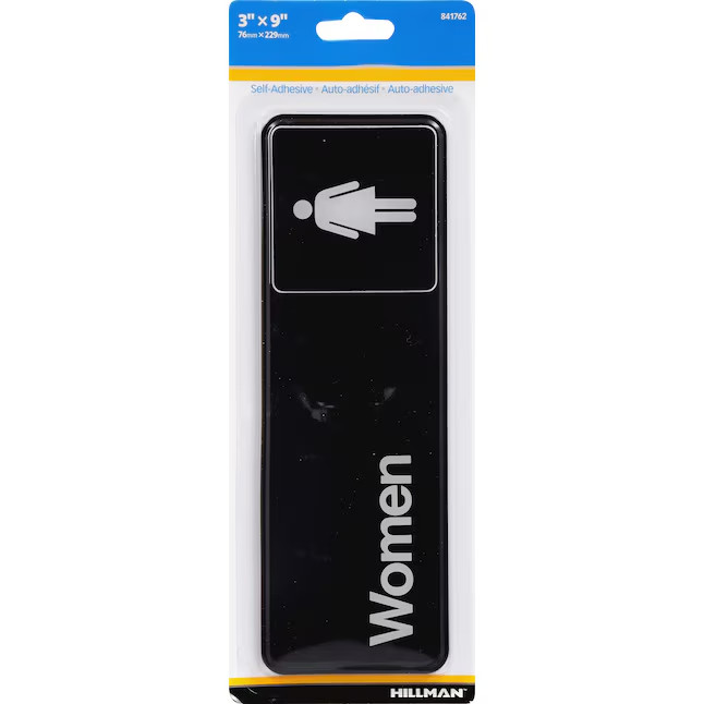Hillman Womens Restroom 3-in x 9-in Acrylic Restroom Sign