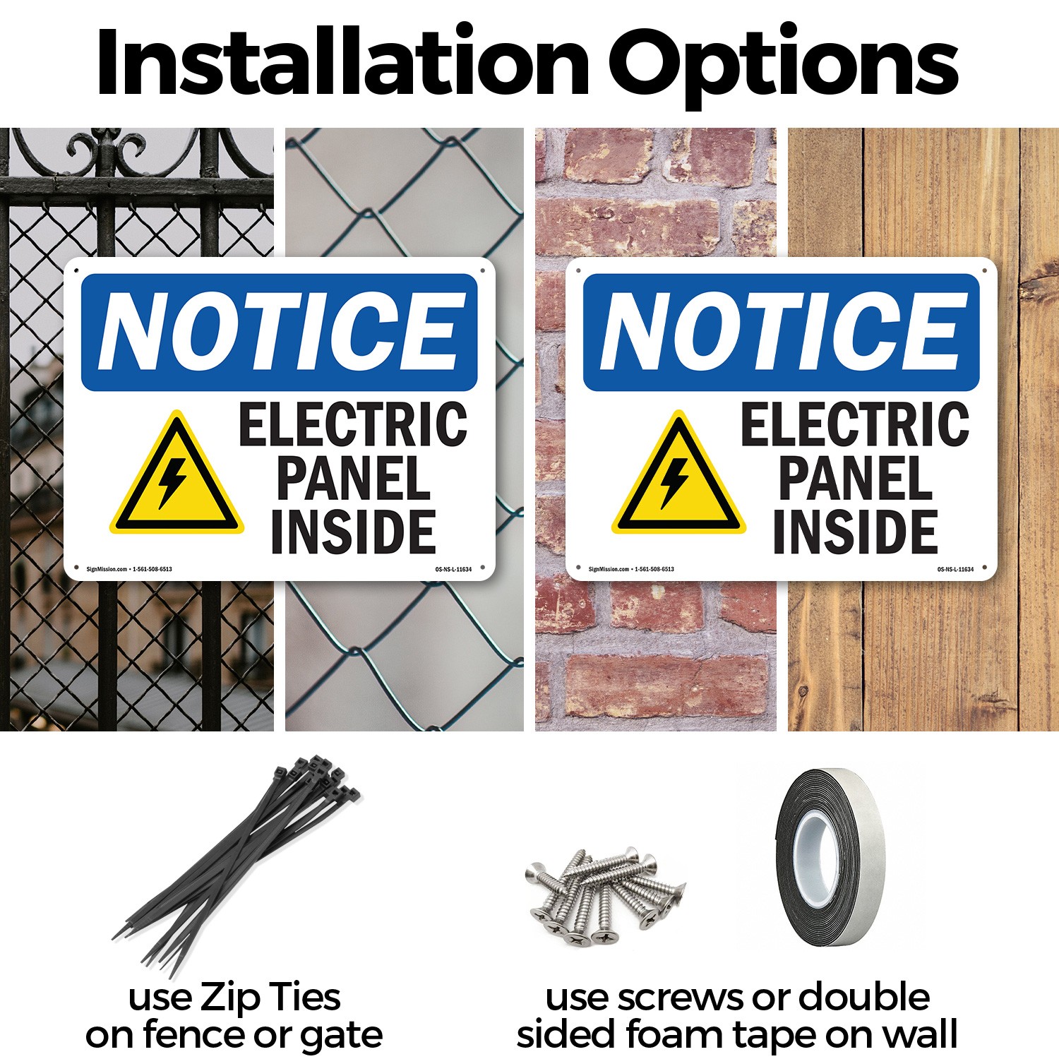 Electric Panel Inside OSHA Notice Sign Metal, Plastic, Or Decal – 5 or 10 Pack