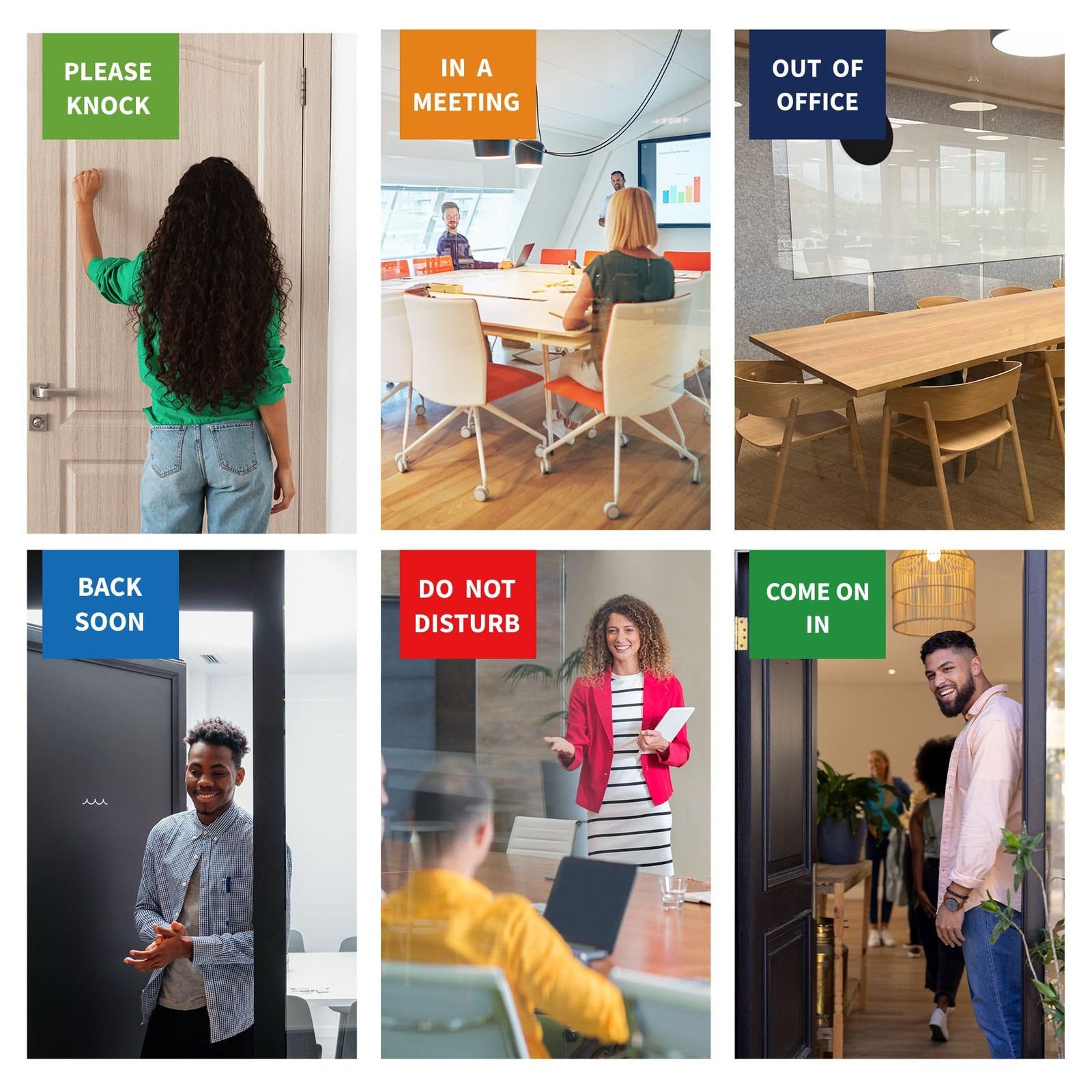 Office Door Signs- 6 Options Out Of Office Sign for Door,Do Not Disturb, In A…