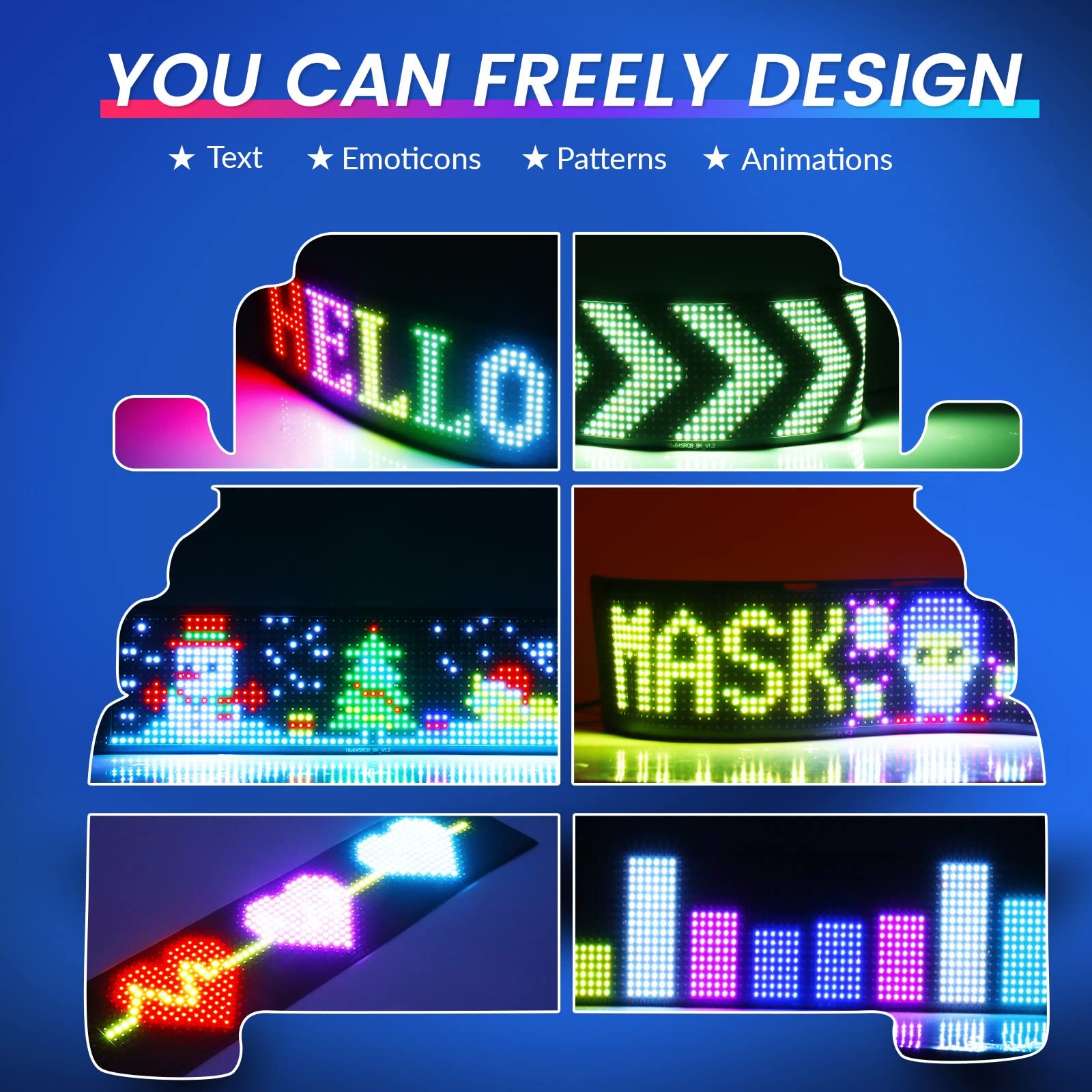 USB 5V LED Sign, Bluetooth, App Control, Flexible, Programmable Custom Text P…
