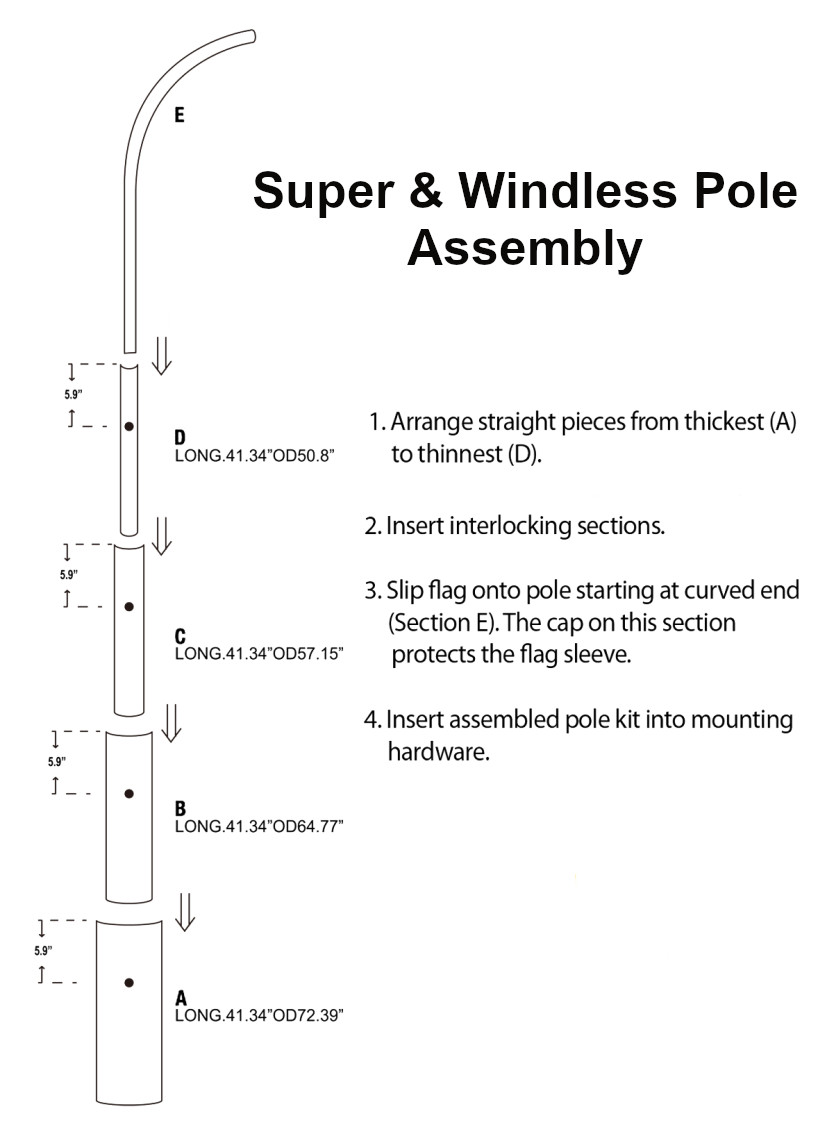 “WHITE” Advertising Super Flag & Pole Kit solid color blank blanco