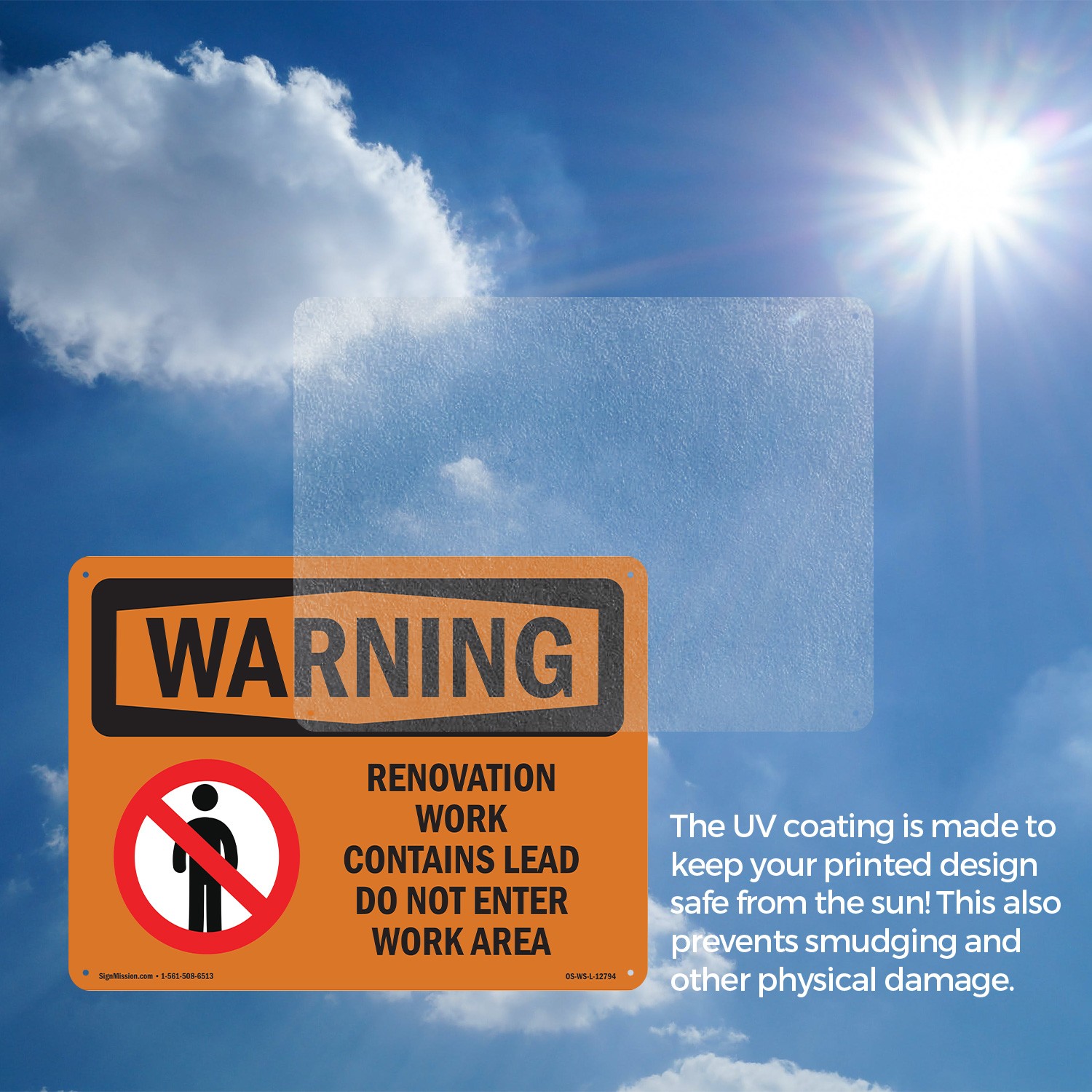 Renovation Work Contains Lead Do Not Enter OSHA WARNING Sign, Decal 5 or 10 Pack
